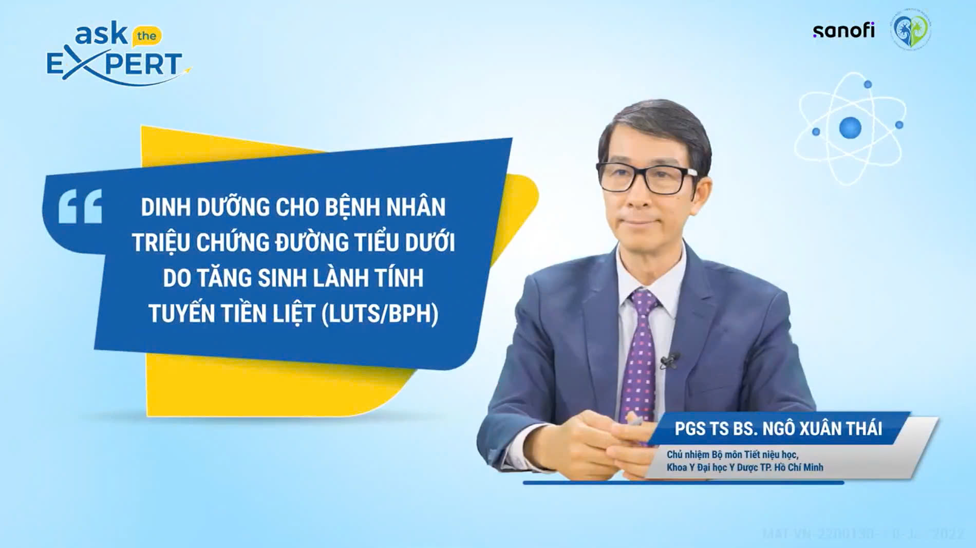 AskTheExpert: DINH DƯỠNG CHO BỆNH NHÂN TRIỆU CHỨNG ĐƯỜNG TIỂU DƯỚI DO TĂNG SINH LÀNH TÍNH TLT (LUTS/BPH)