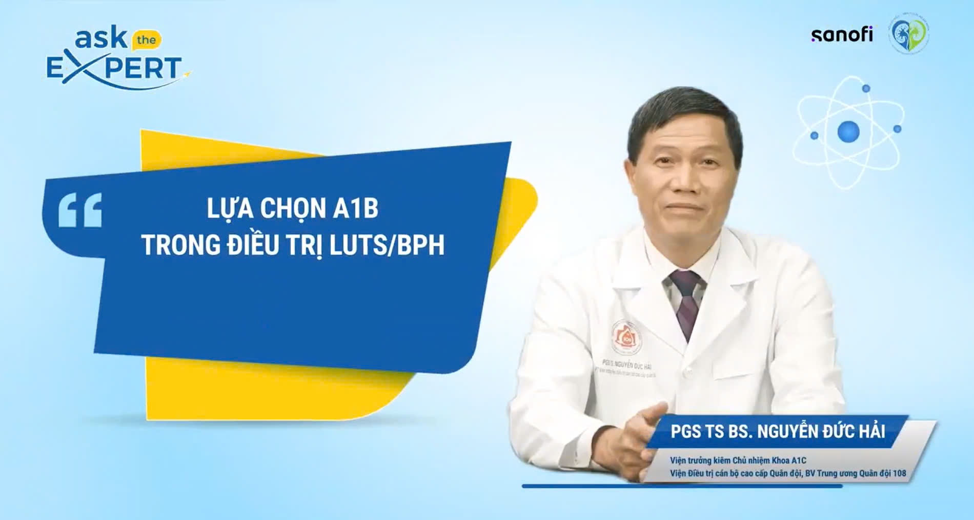 AskTheExpert: LỰA CHỌN CHẸN ALPHA 1B TRONG ĐIỀU TRỊ LUTS/BPH