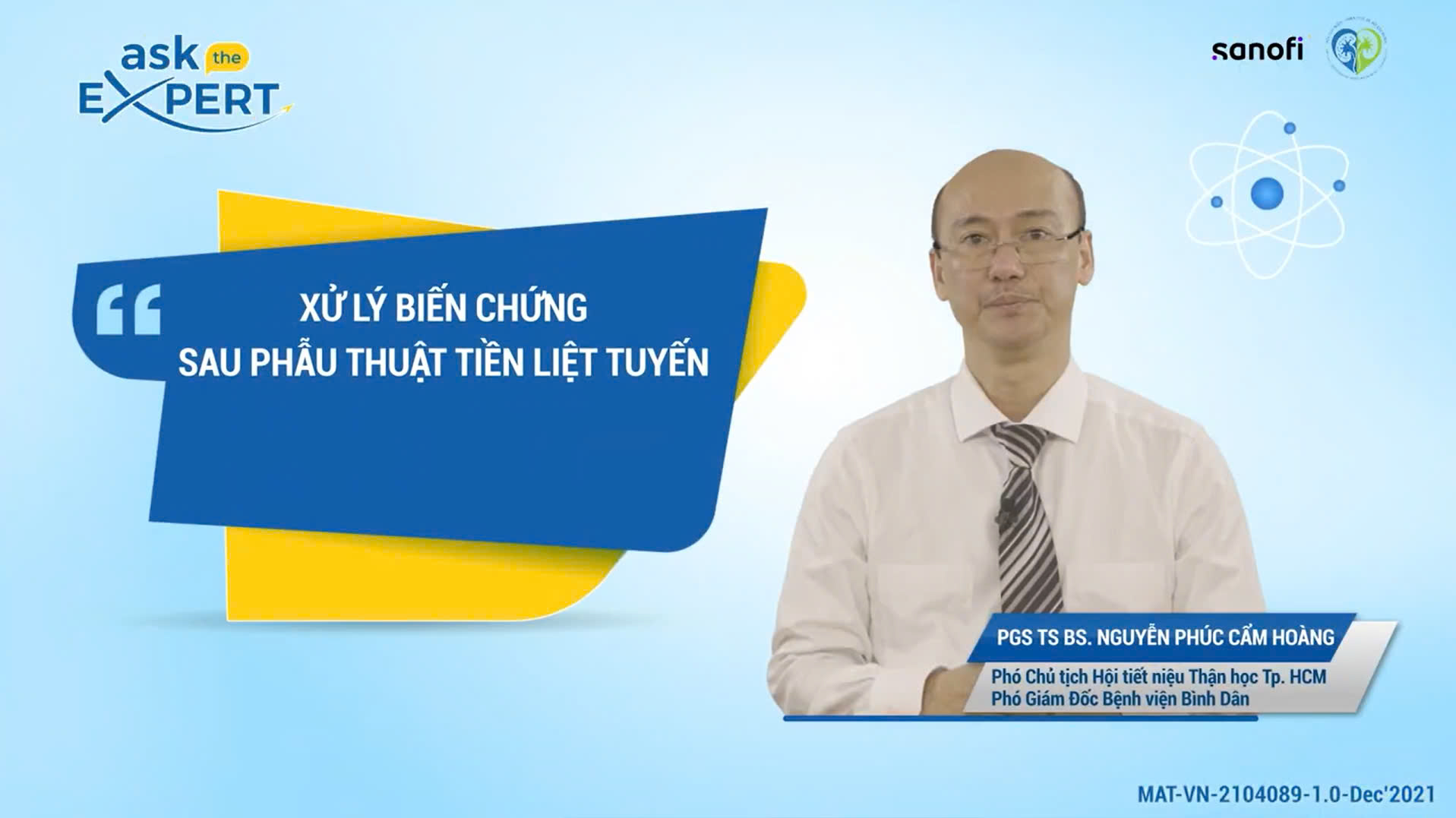 AskTheExpert: XỬ LÝ BIẾN CHỨNG SAU PHẪU THUẬT TUYẾN TIỀN LIỆT