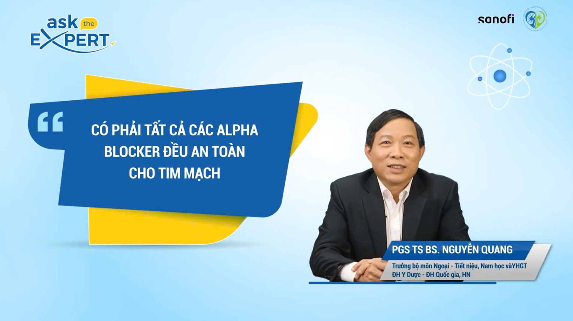 AskTheExpert: CÓ PHẢI TẤT CẢ CÁC ALPHA BLOCKER ĐỀU AN TOÀN CHO TIM MẠCH