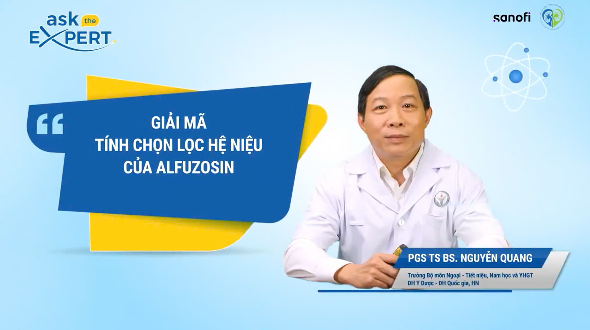 AskTheExpert: GIẢI MÃ TÍNH CHỌN LỌC HỆ TIẾT NIỆU CỦA ALFUZOSIN