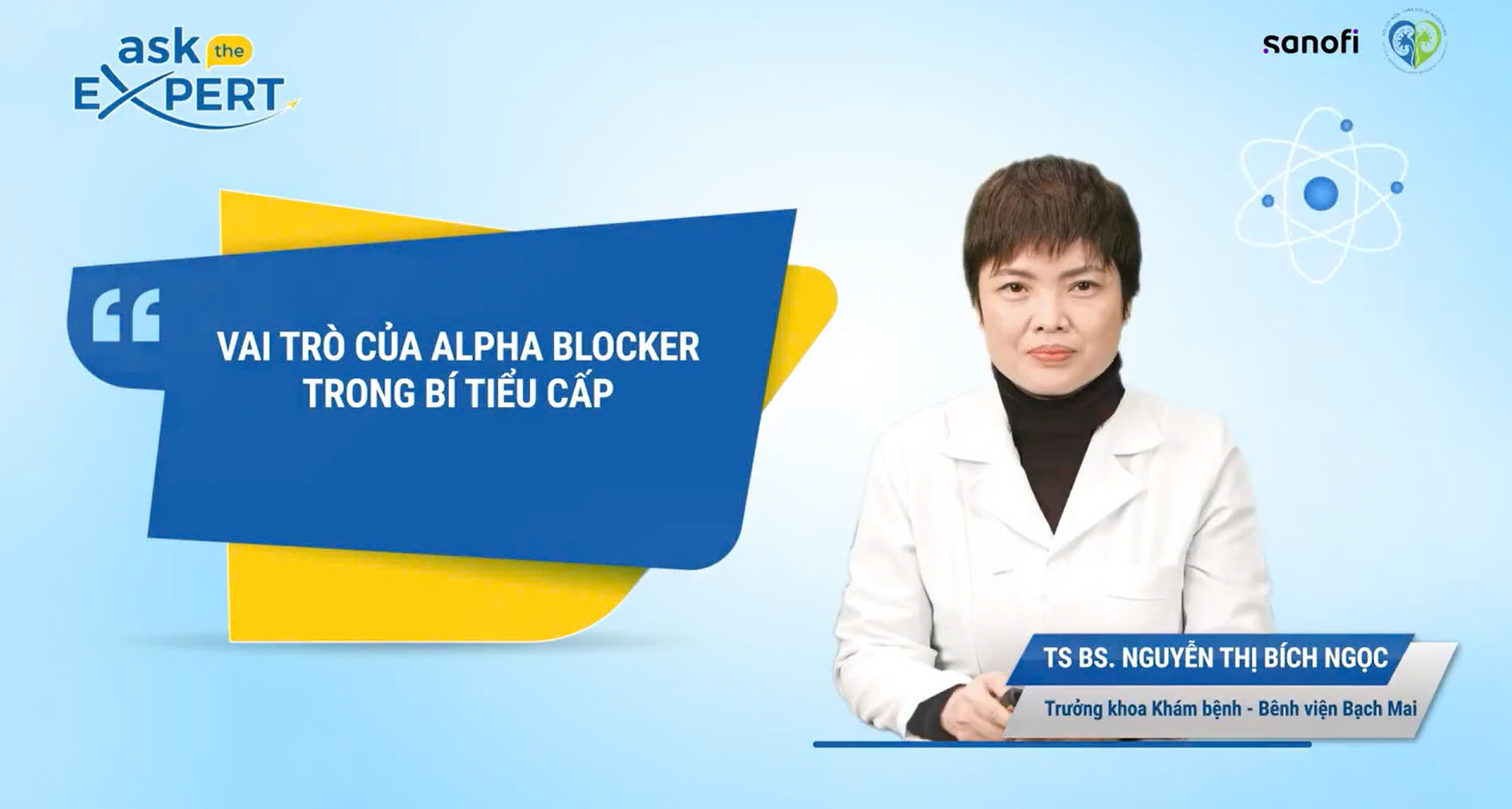 AskTheExpert: VAI TRÒ CỦA ALPHA BLOCKER TRONG BÍ TIỂU CẤP